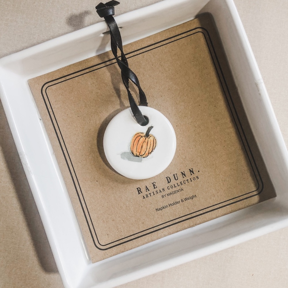 Rae Dunn - Fall napkin holder with pumpkins Artisan collection